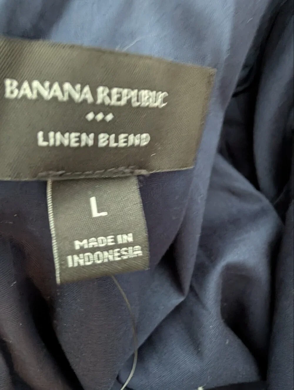 Banana Republic Navy Linen-Blend Jumpsuit